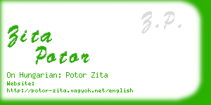 zita potor business card